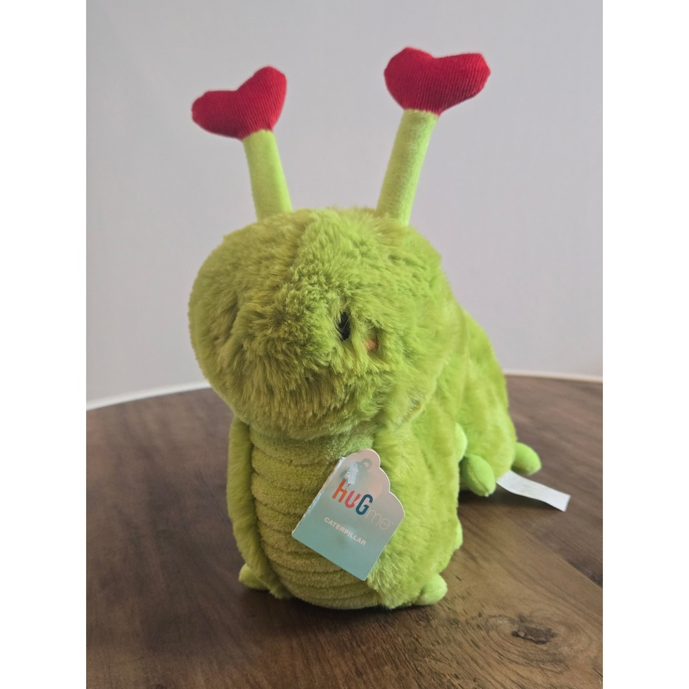 HugMe Caterpillar Plush Green Stuffed Animal Heart Antennae New With Tags